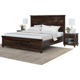 X - Design Indian Solid Wood Platform Bed Form Chocolate Brown